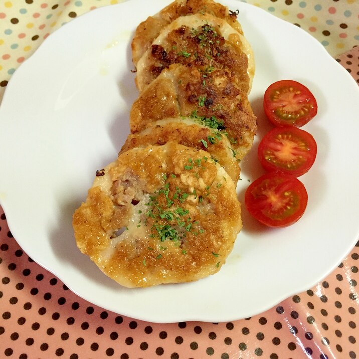 シャキシャキ食感がたまらない♫ひき肉からし味噌蓮根